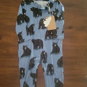 Angel Dear Blue Bear Print Kids Pajamas